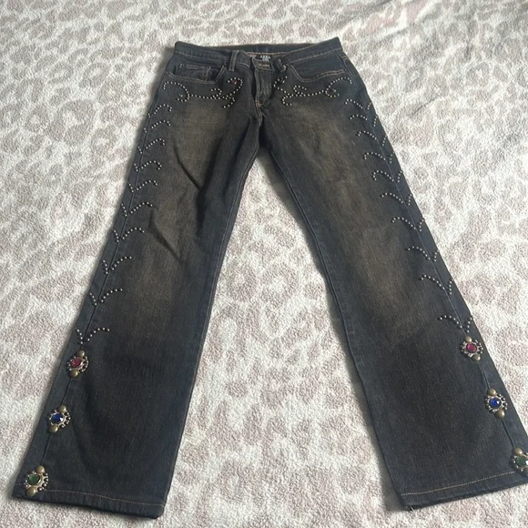 Anna Sui Studded Embellished Bootcut Jeans - Picture 3 of 8